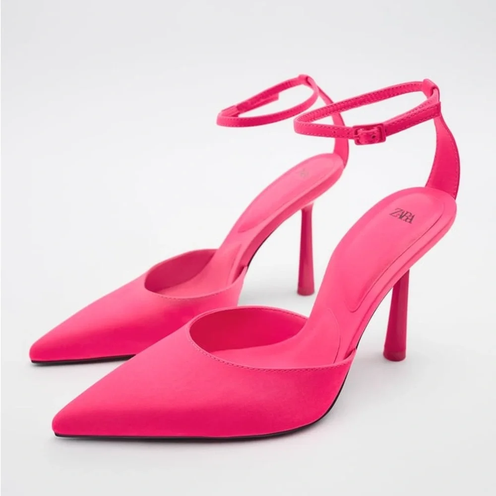 Zara Neon Pink High Heels - Picture 13 of 16